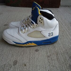 Jordan White and Blue Men's Sneakers